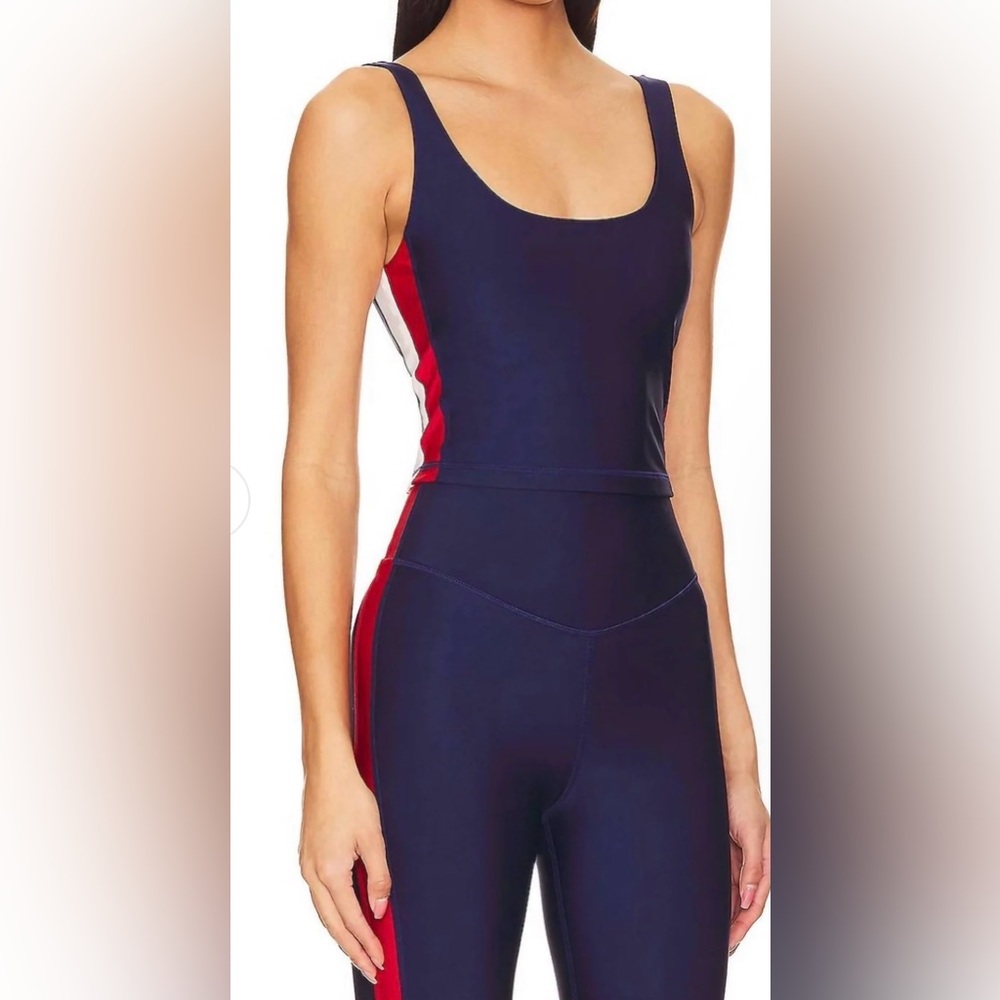 REVOLVE THE UPSIDE BALLPARK LAN XS CROP TOP AND S MIDI PANT SET